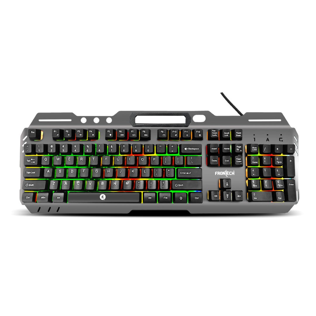 Frontech Wired Gaming Keyboard | 104 Keys | Rainbow Backlight | USB Plug & Play (KB-0049) Frontech Wired Gaming Keyboard | 104 Keys | Rainbow Backlight | USB Plug & Play (KB-0049)